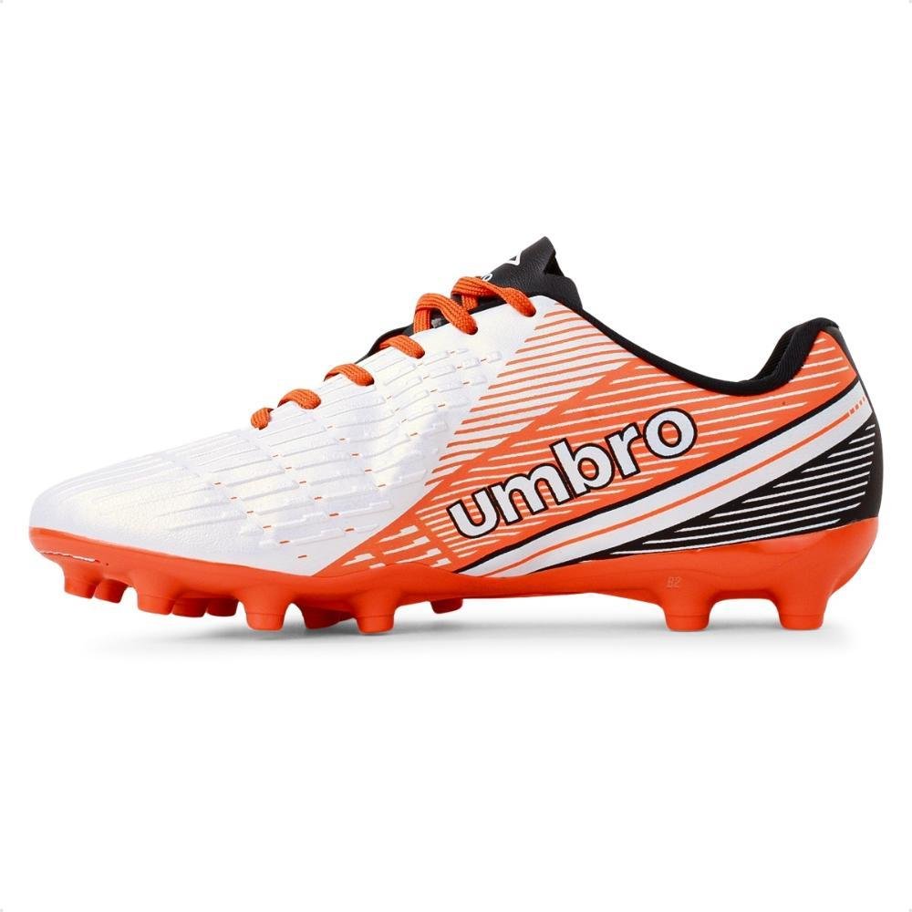 Chuteira de Campo Umbro Masculina Branco/Laranja 2