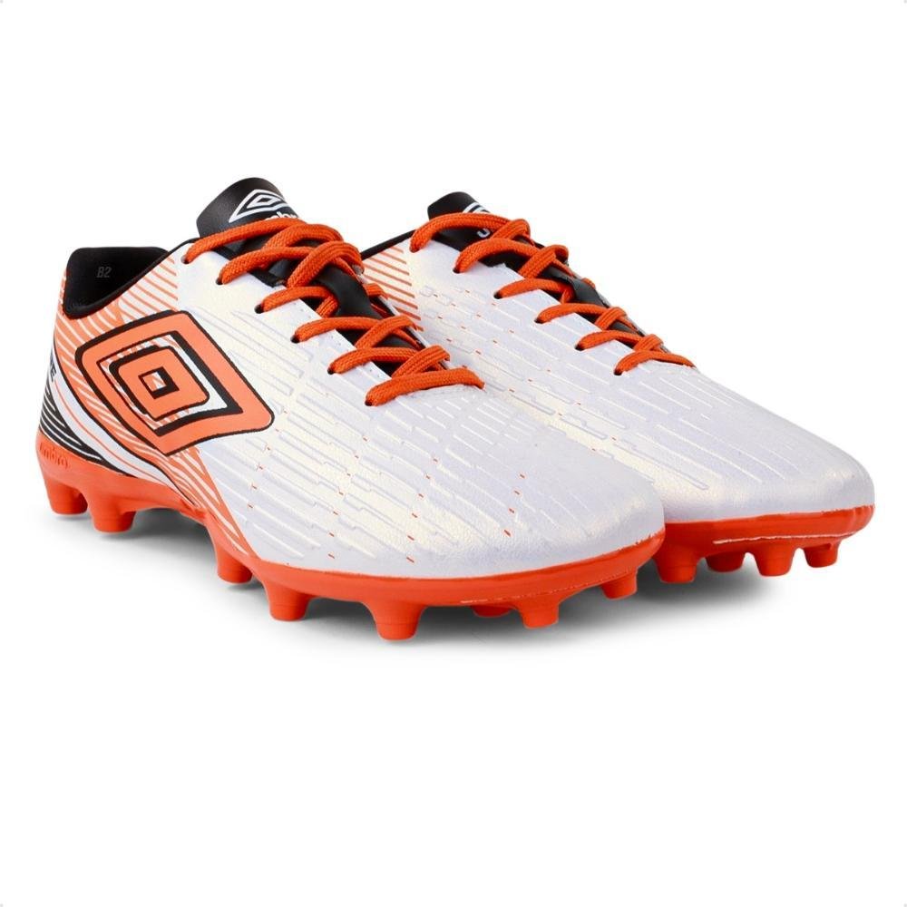 Chuteira de Campo Umbro Masculina Branco/Laranja 3