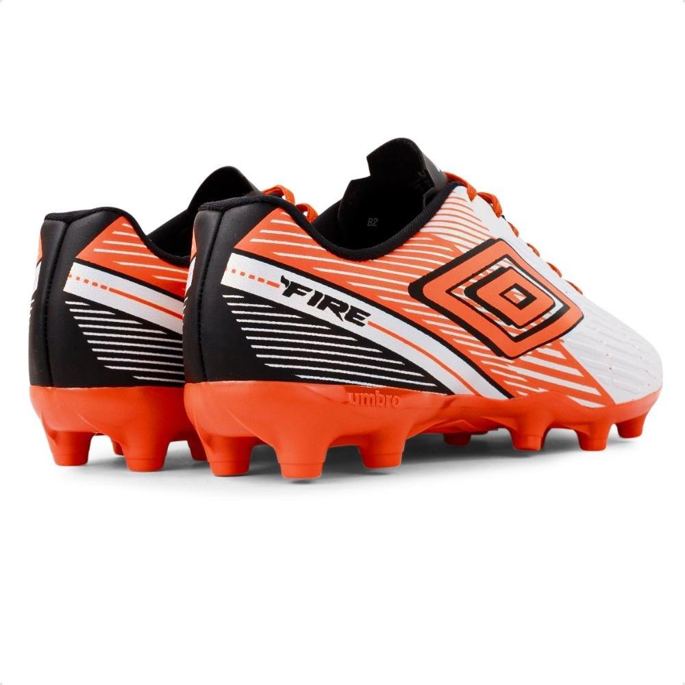 Chuteira de Campo Umbro Masculina Branco/Laranja 5