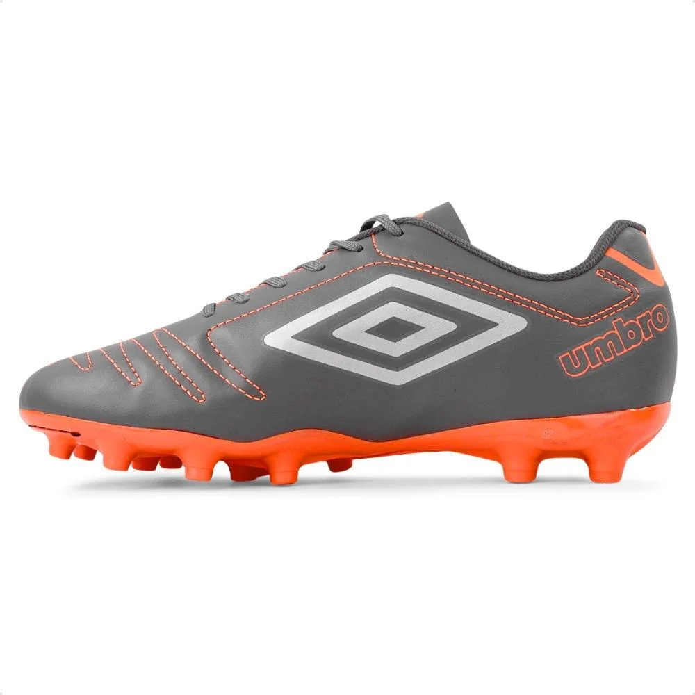 Chuteira de Campo Umbro Masculina Cinza/Laranja 2