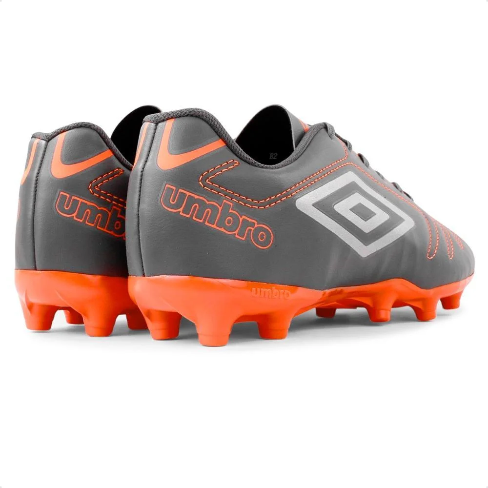 Chuteira de Campo Umbro Masculina Cinza/Laranja 5