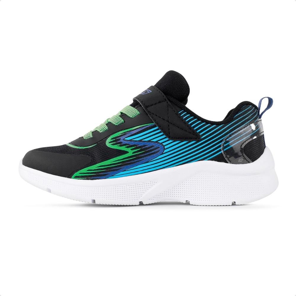 Tênis Skechers Microspec Accelerate Infantil Preto/Verde 2