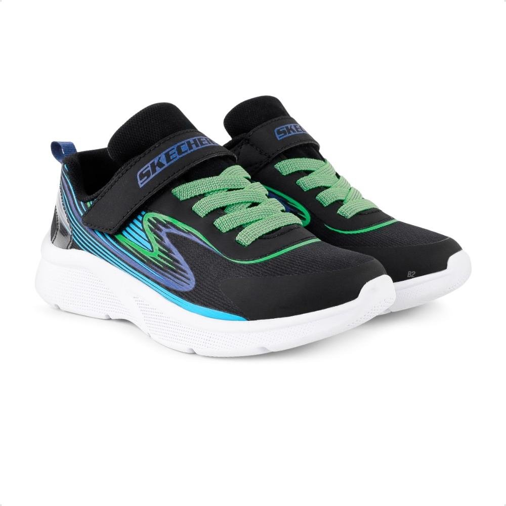 Tênis Skechers Microspec Accelerate Infantil Preto/Verde 3
