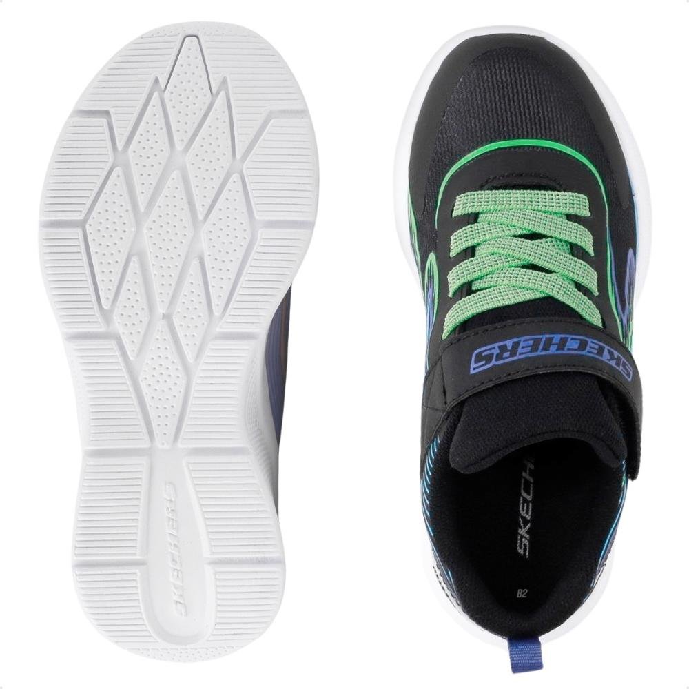 Tênis Skechers Microspec Accelerate Infantil Preto/Verde 6