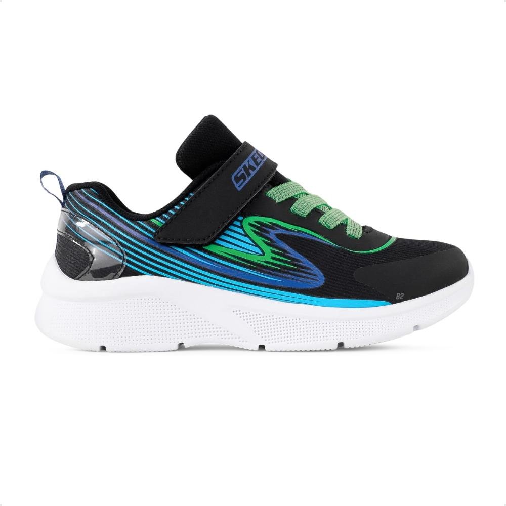 Tênis Skechers Microspec Accelerate Infantil Preto/Verde 1