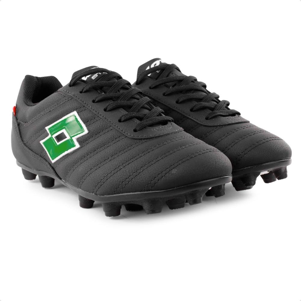 Chuteira Campo Lotto Stadio Origin B500 Masculina Preto/Verde 3