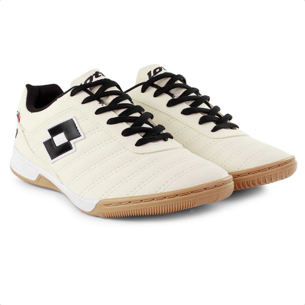 Chuteira Futsal Lotto Stadio Classic B700 Masculina Bege/Preto 3