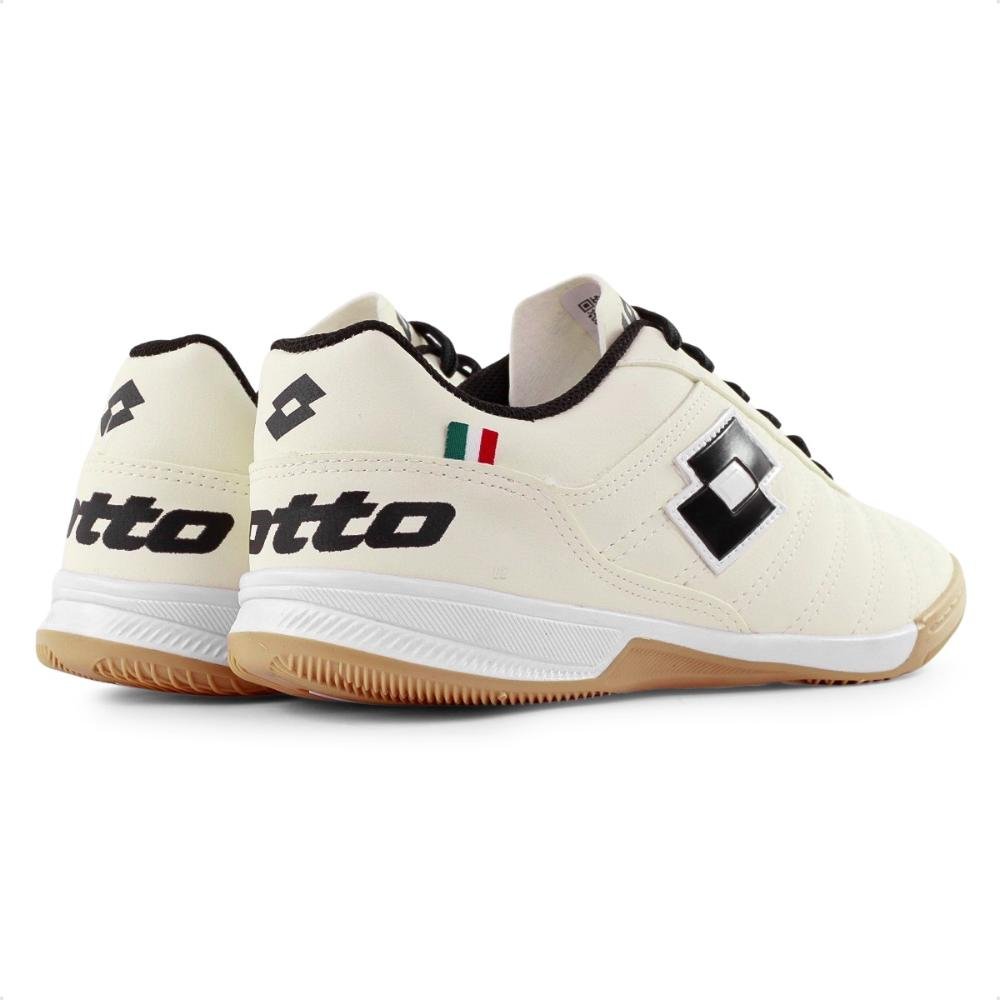 Chuteira Futsal Lotto Stadio Classic B700 Masculina Bege/Preto 5