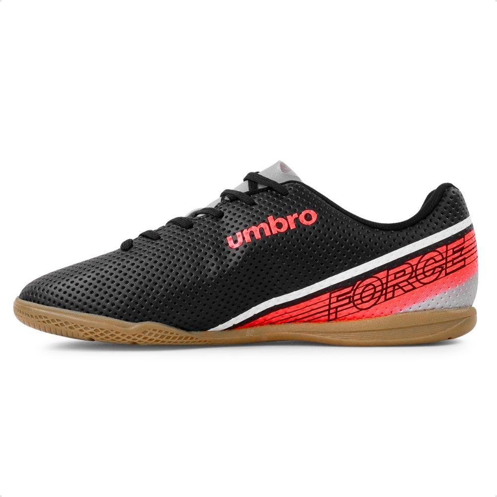 Chuteira Futsal Umbro Force Masculina Preto/Laranja 2