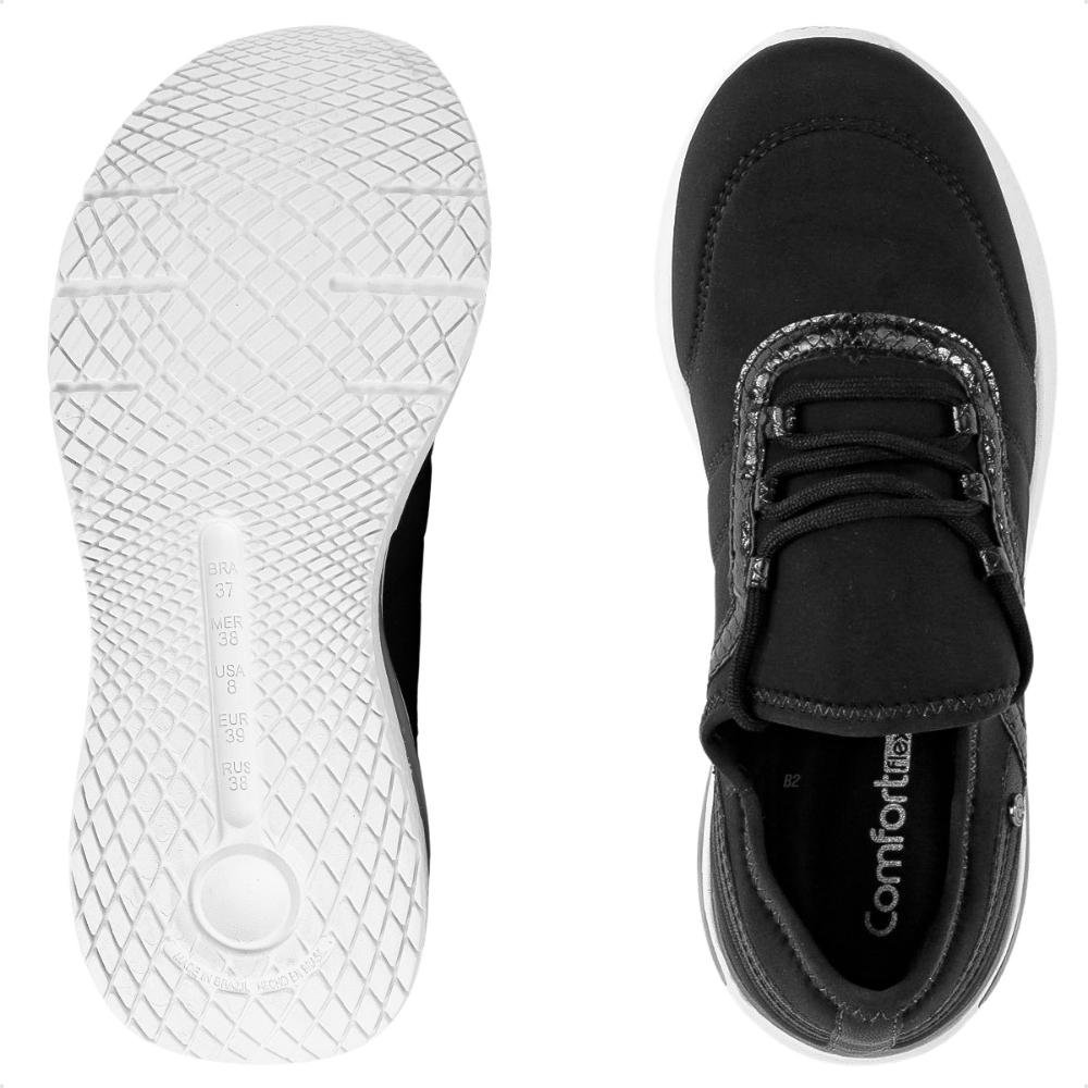Tênis Comfortflex Style Feminino Preto/Branco 6