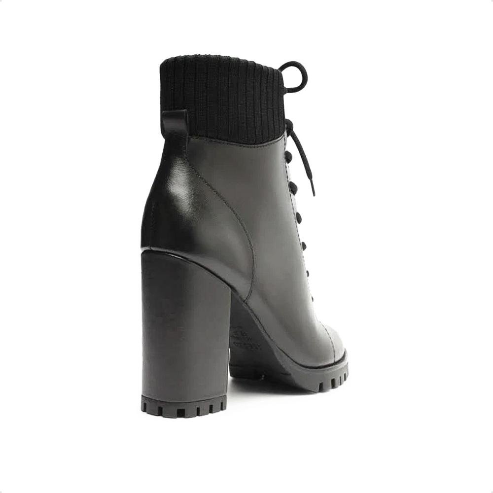 Bota Coturno Arezzo Salto Alto Tratorada Feminina Preto 2