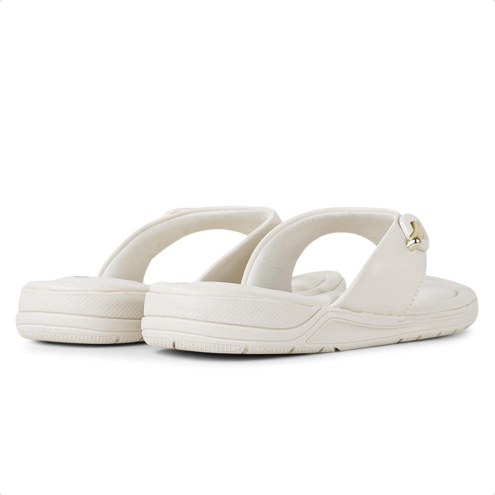 Chinelo Comfortflex Metallic Feminino Branco/Dourado 6