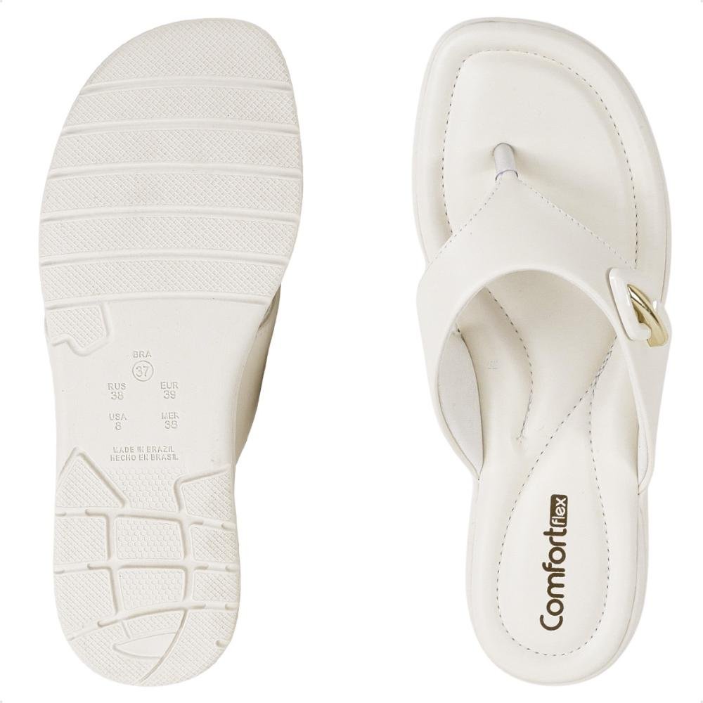 Chinelo Comfortflex Metallic Feminino Branco/Dourado 7