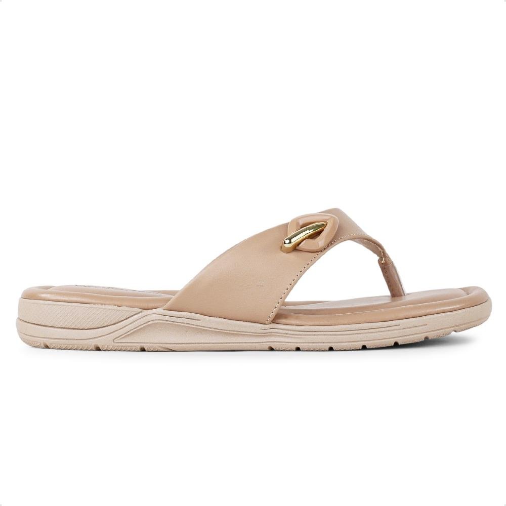 Chinelo Comfortflex Metallic Feminino Bege/Dourado 2