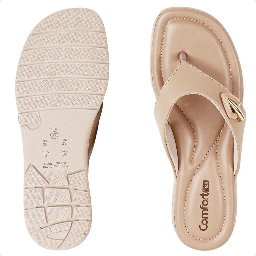 Chinelo Comfortflex Metallic Feminino Bege/Dourado 7