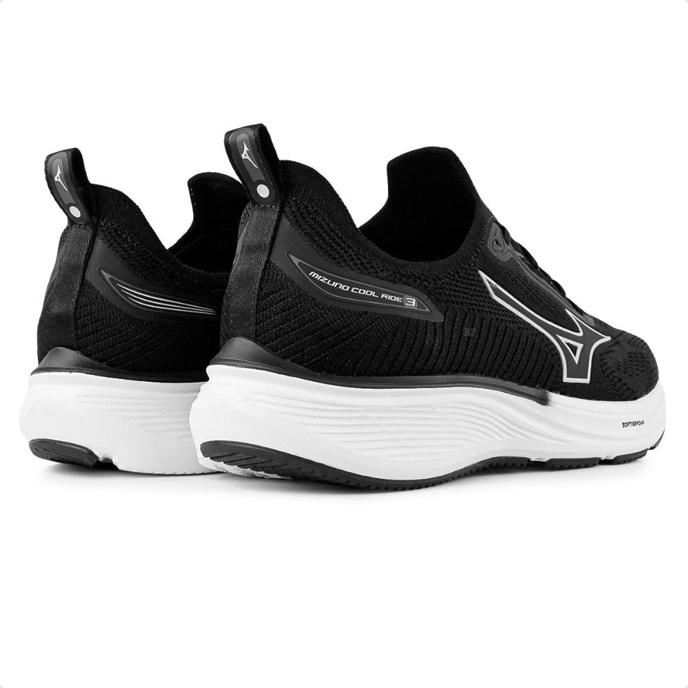 Tênis Mizuno Cool Ride 3 Unissex Preto/Branco 3