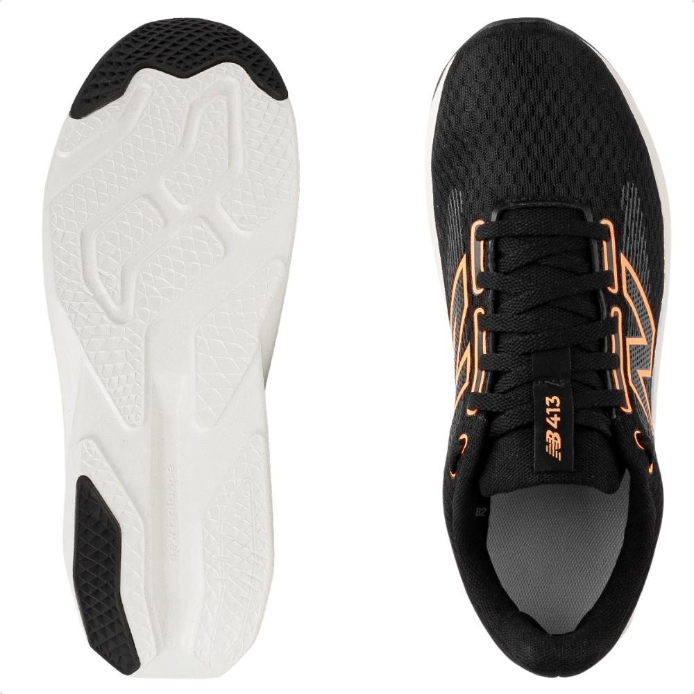 Tênis New Balance 413 V3 Masculino Preto/Laranja 5