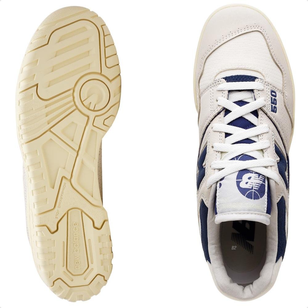 Tênis New Balance 550 Masculino Bege/Azul Escuro 6