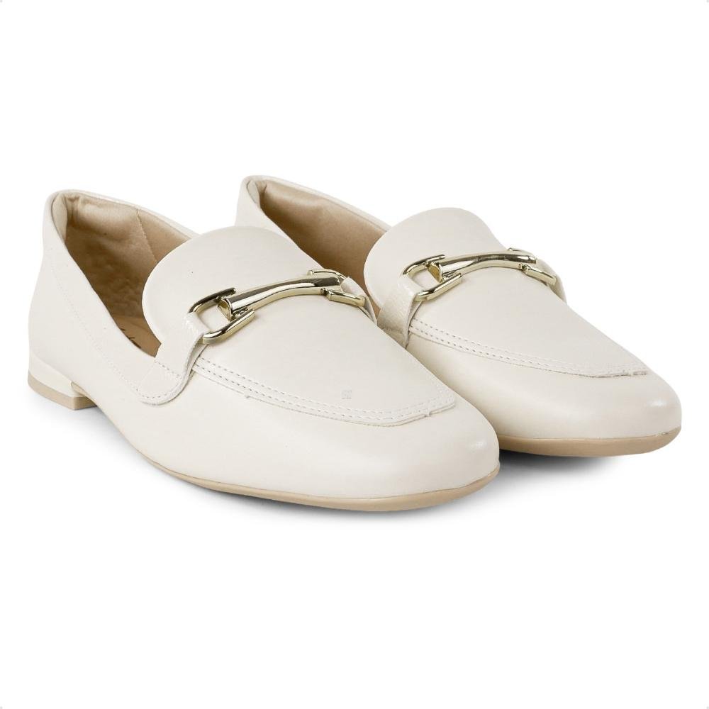 Mocassim Comfortflex Metallic Detail Feminino Bege 3