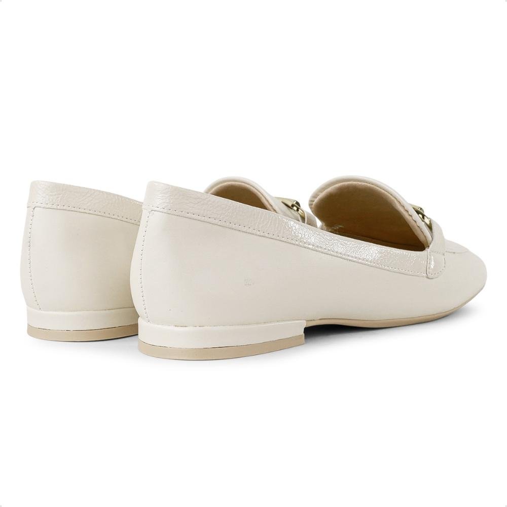 Mocassim Comfortflex Metallic Detail Feminino Bege 5