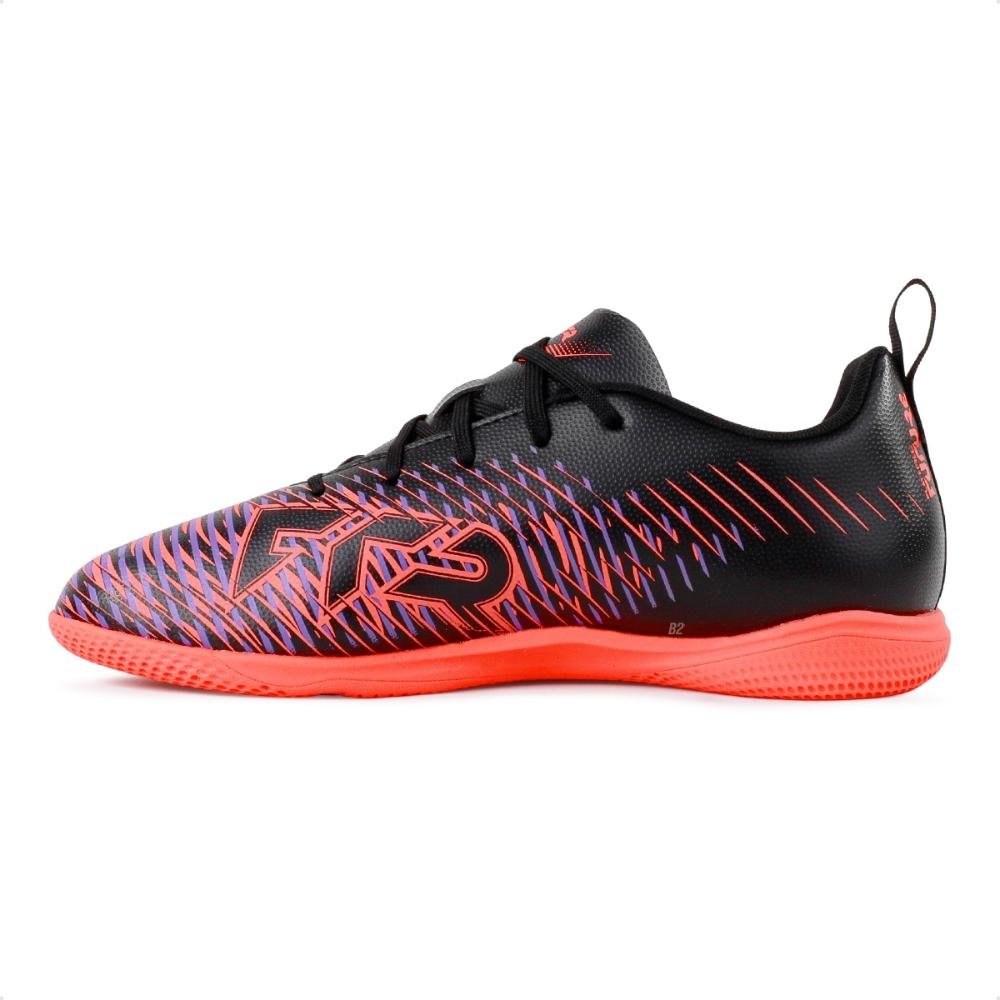 Chuteira Futsal Puma Future 8 Play IT Jr Preto/Coral 2