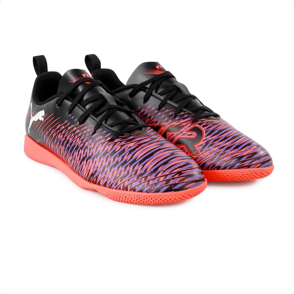 Chuteira Futsal Puma Future 8 Play IT Jr Preto/Coral 3