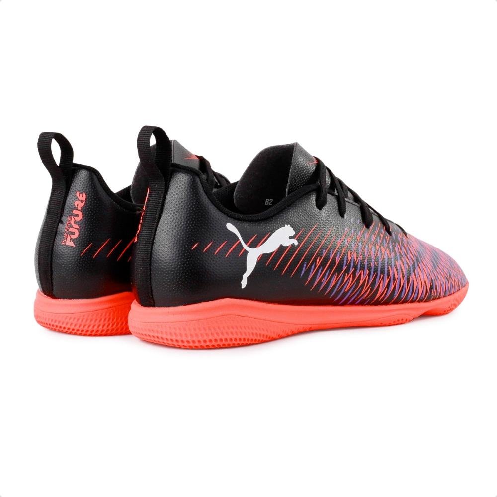 Chuteira Futsal Puma Future 8 Play IT Jr Preto/Coral 5