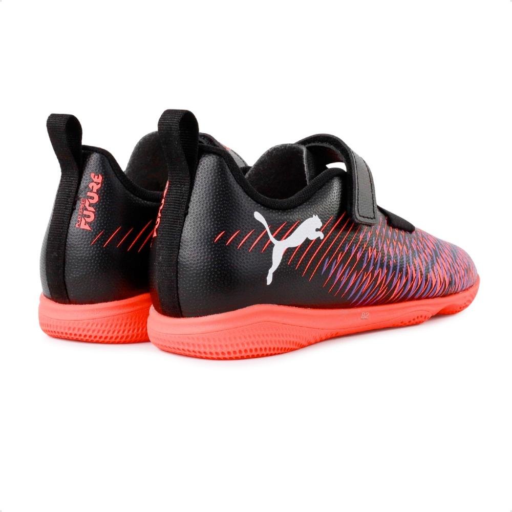 Chuteira Futsal Puma Future 8 Play IT V Jr Preto/Coral 5