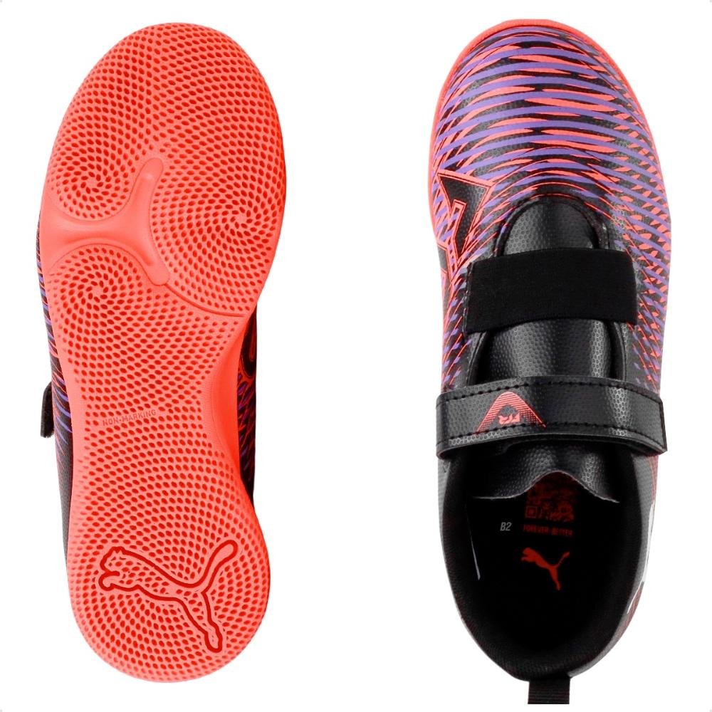 Chuteira Futsal Puma Future 8 Play IT V Jr Preto/Coral 6