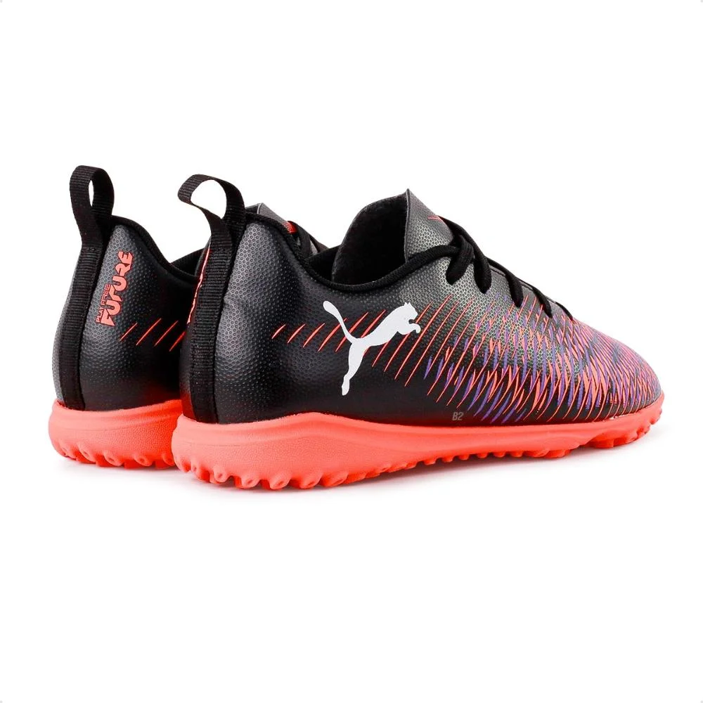 Chuteira Society Puma Future 8 Play TT Jr Preto/Coral 5