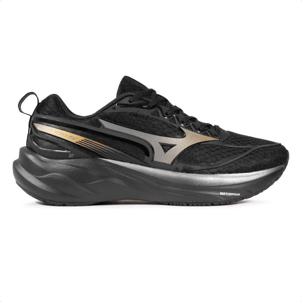 Tênis Mizuno Space 5 MZ25 Preto/Dourado
