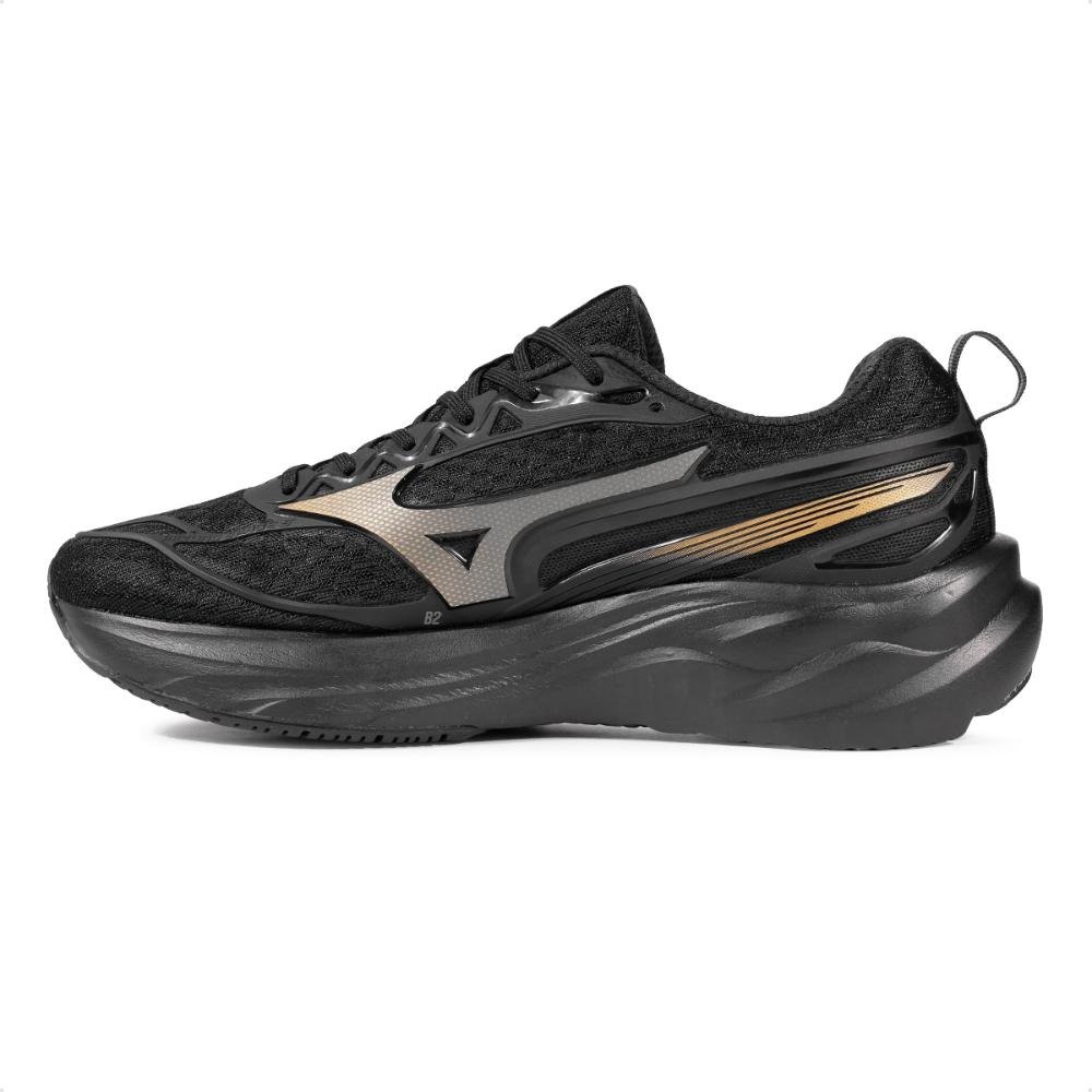 Tênis Mizuno Space 5 Masculino Preto/Dourado 2