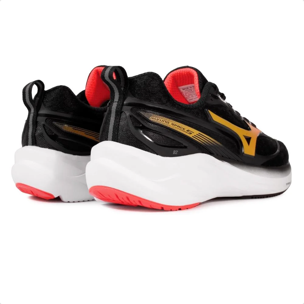 Tênis Mizuno Space 5 Masculino Preto/Laranja 5