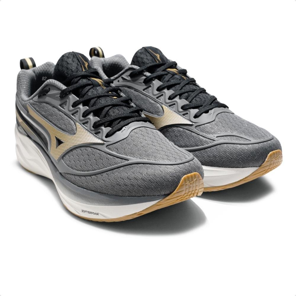 Tênis Mizuno Space 5 Masculino Cinza/Dourado 3