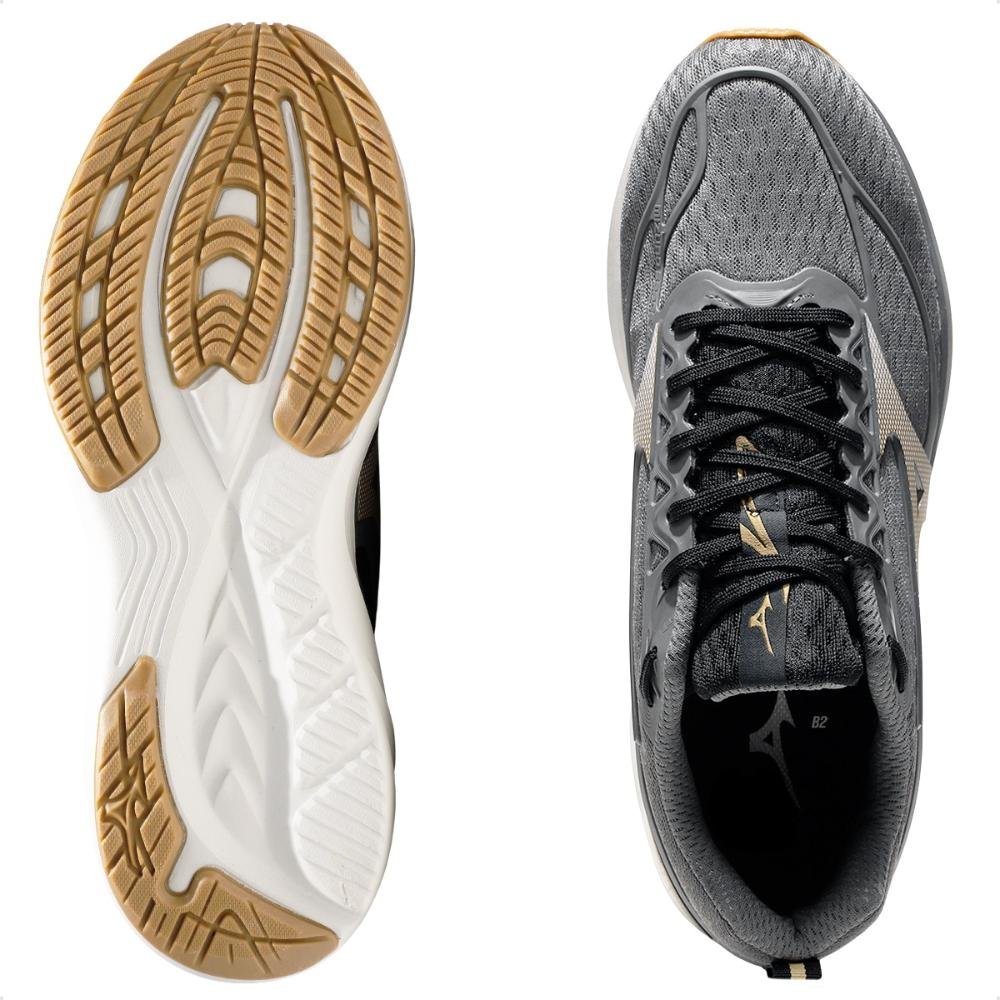 Tênis Mizuno Space 5 Masculino Cinza/Dourado 6
