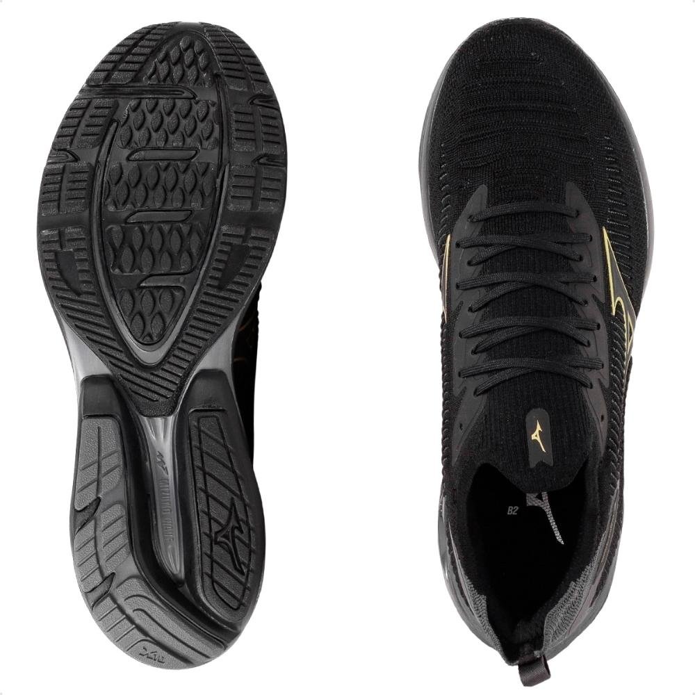 Tênis Mizuno Wave Mirai 7 Masculino Preto/Dourado 4