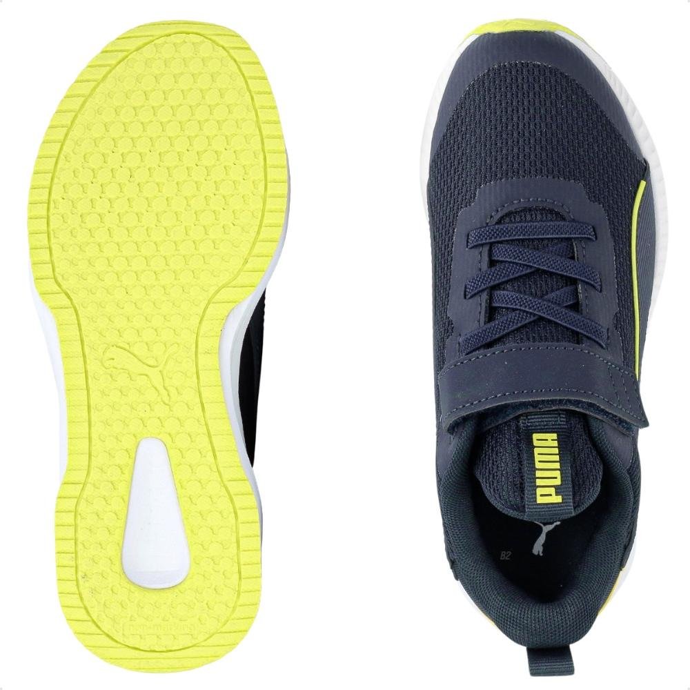 Tênis Puma Flyer 3 Juvenil Marinho/Verde 3