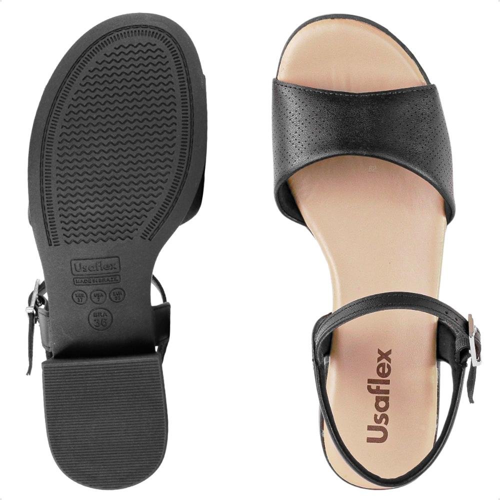 Sandália Usaflex Casual Glam Feminina Preto 6