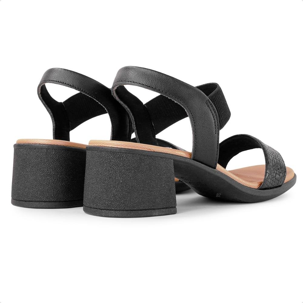 Sandália Usaflex Elastic Salto Bloco Feminina Preto 5