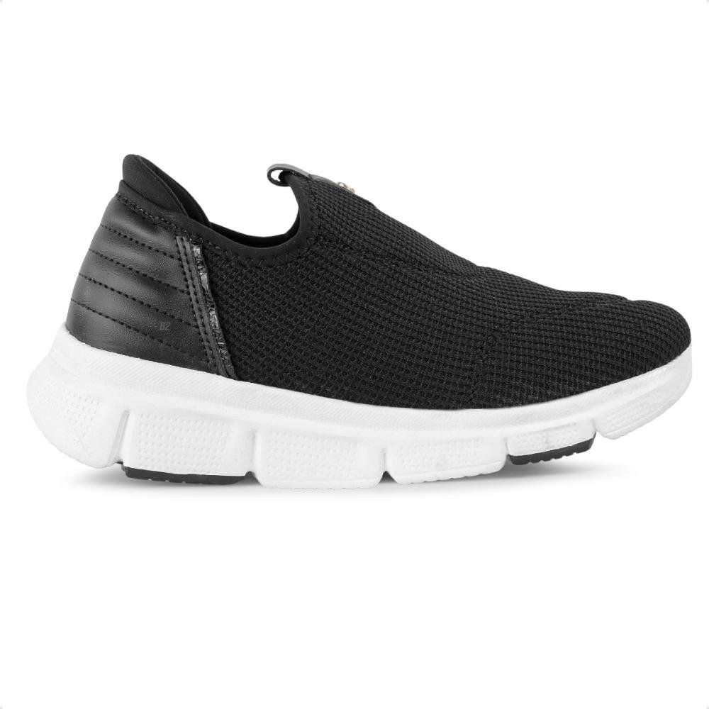 Tênis Comfortflex Knit Slip On Feminino Preto/White 2
