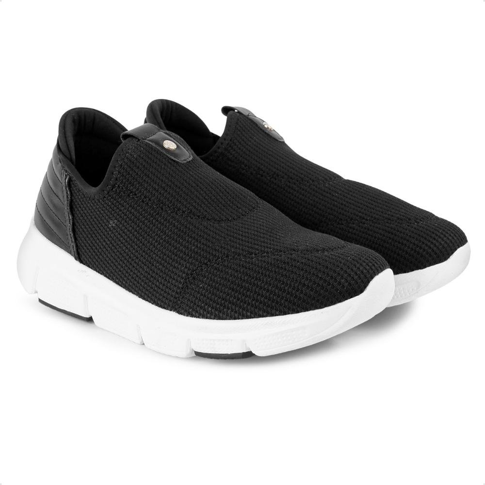 Tênis Comfortflex Knit Slip On Feminino Preto/White 4