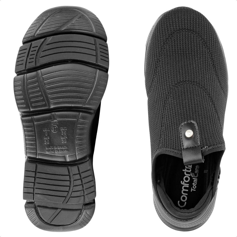 Tênis Comfortflex Knit Slip On Feminino Preto 3