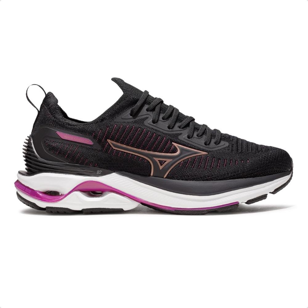 Tênis Mizuno Wave Mirai 7 Feminino Preto/Rosa