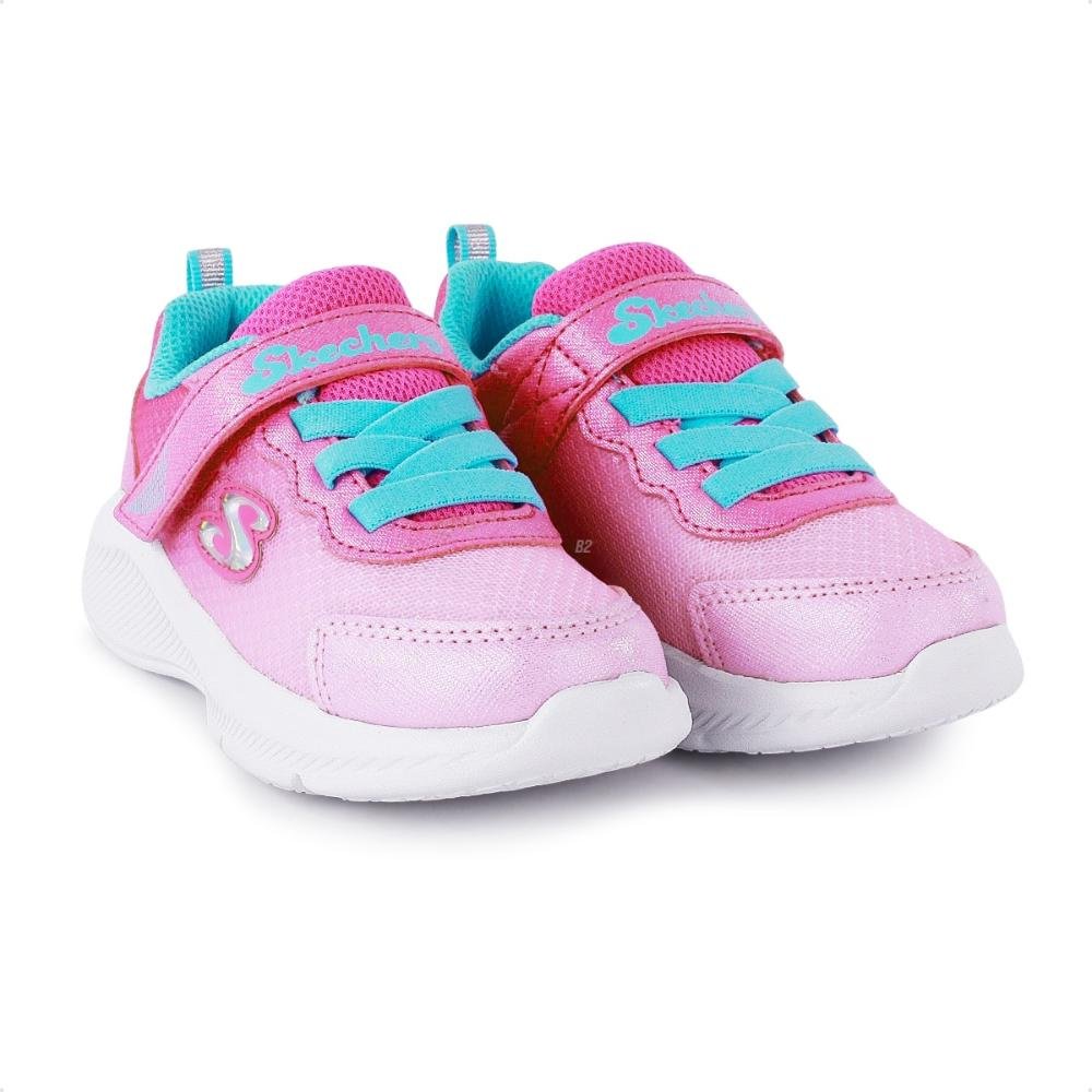 Tênis Skechers Sole Swifters Cutie Walk Infantil Rosa/Azul 3