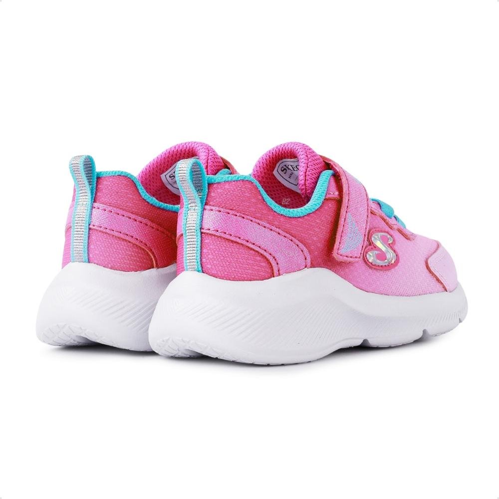 Tênis Skechers Sole Swifters Cutie Walk Infantil Rosa/Azul 5