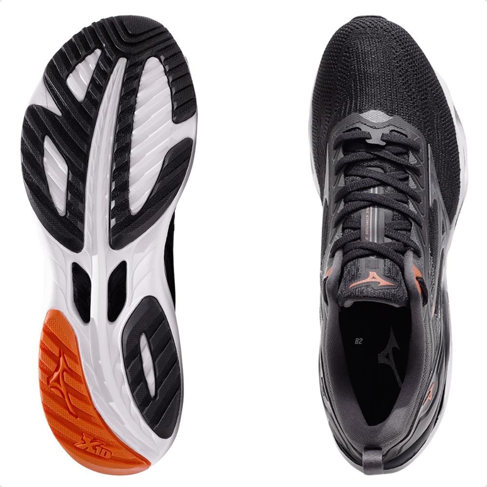 Tênis Mizuno Wave Stratos 3 Masculino Preto/Grafite 6