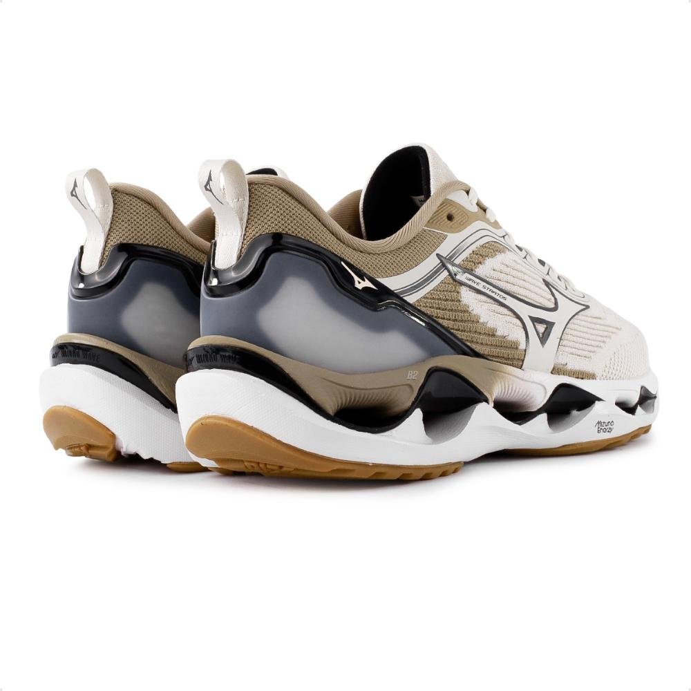 Tênis Mizuno Wave Stratos 3 Unissex Bege/Cinza 5