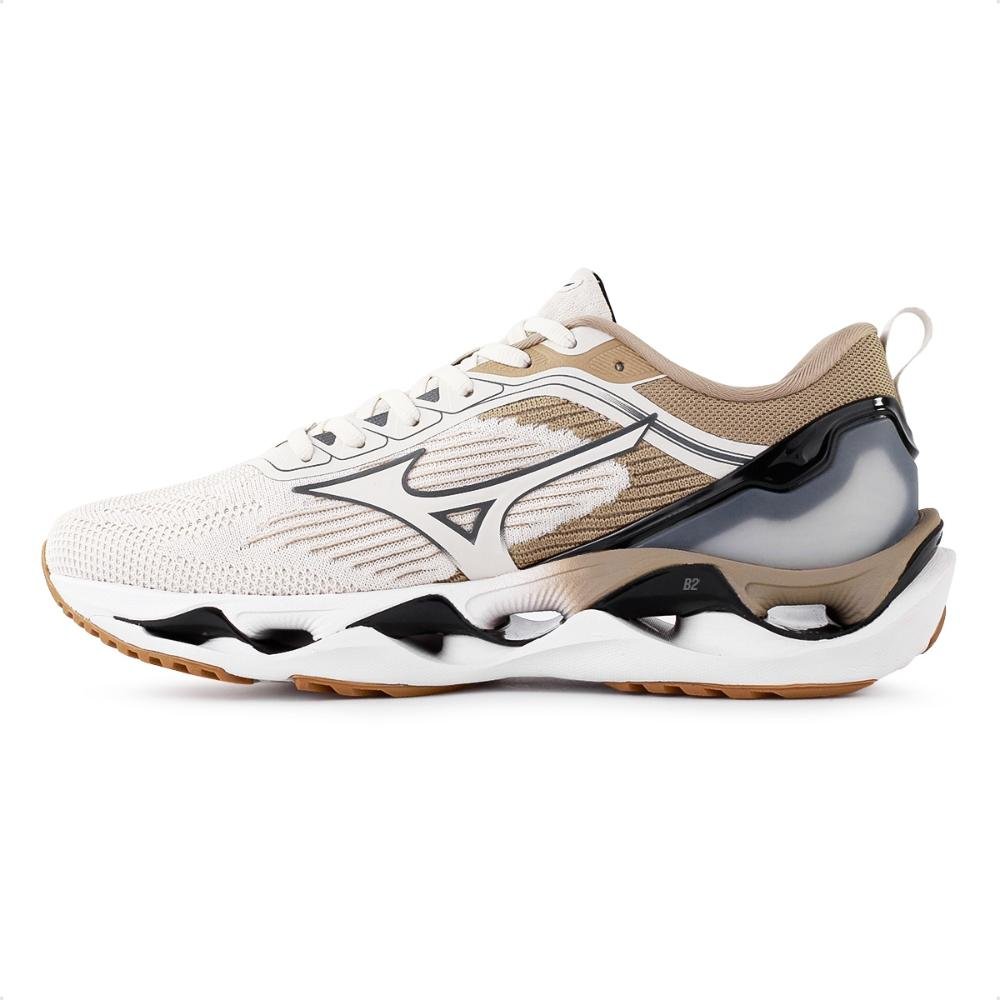 Tênis Mizuno Wave Stratos 3 Unissex Bege/Cinza 2
