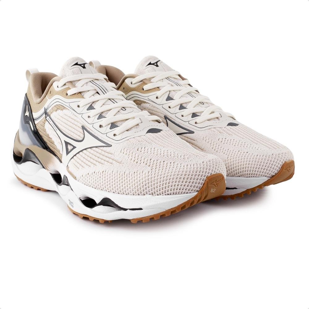 Tênis Mizuno Wave Stratos 3 Unissex Bege/Cinza 3