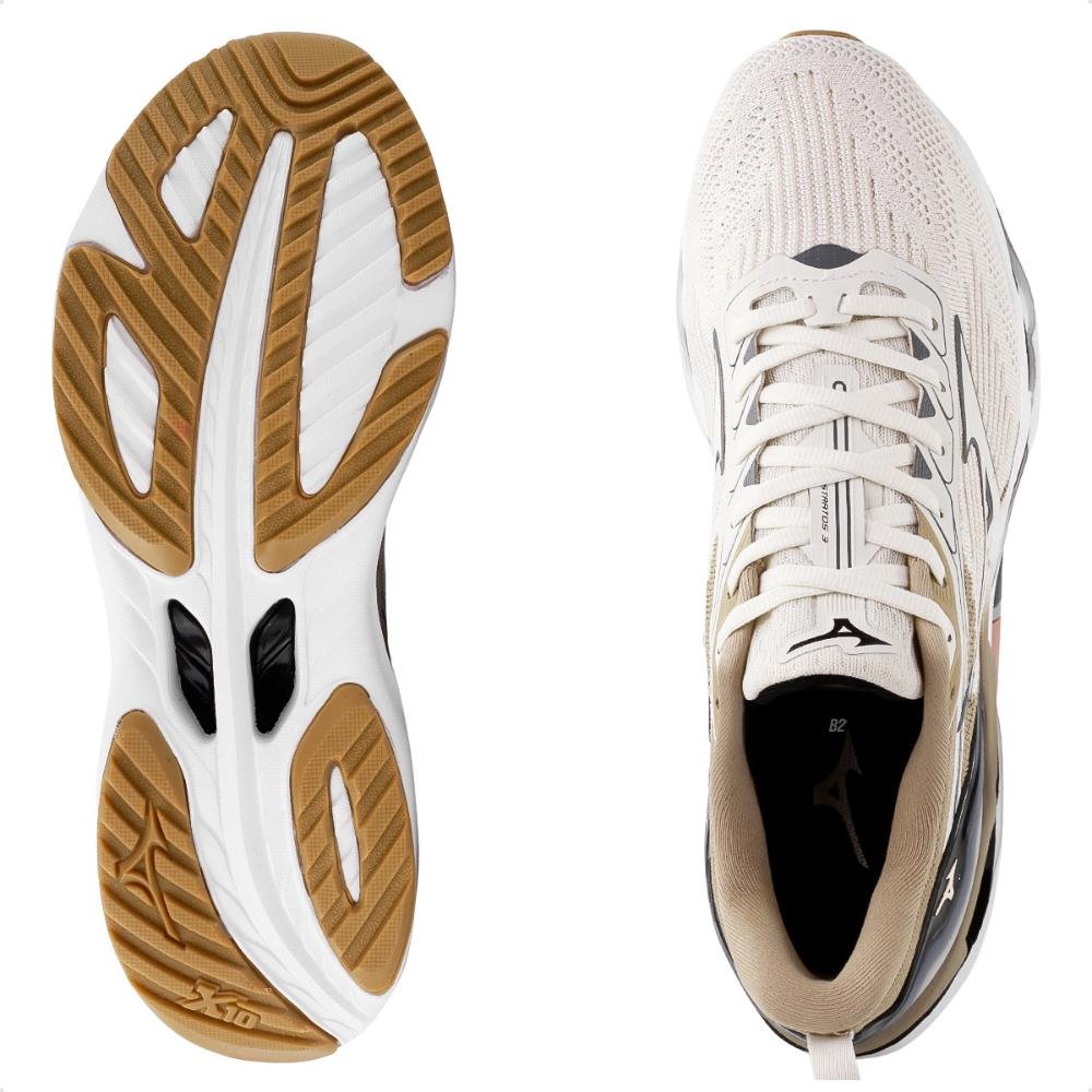 Tênis Mizuno Wave Stratos 3 Unissex Bege/Cinza 6